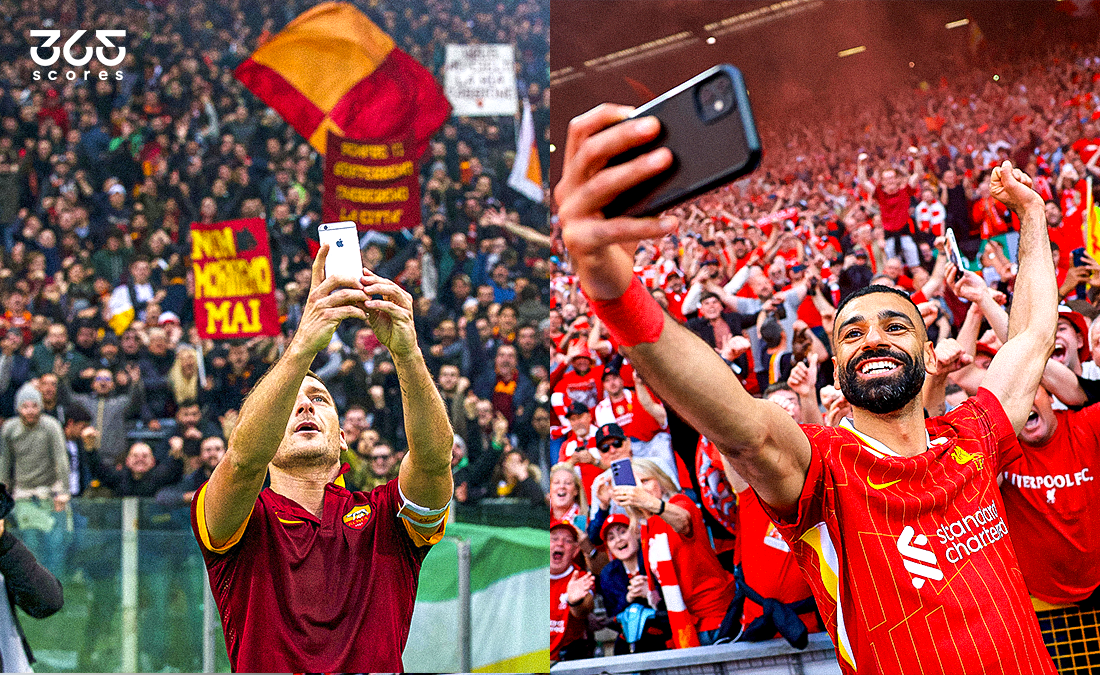 سيلفي الملوك.. توتي فعلها في روما وصلاح كررها في آنفيلد